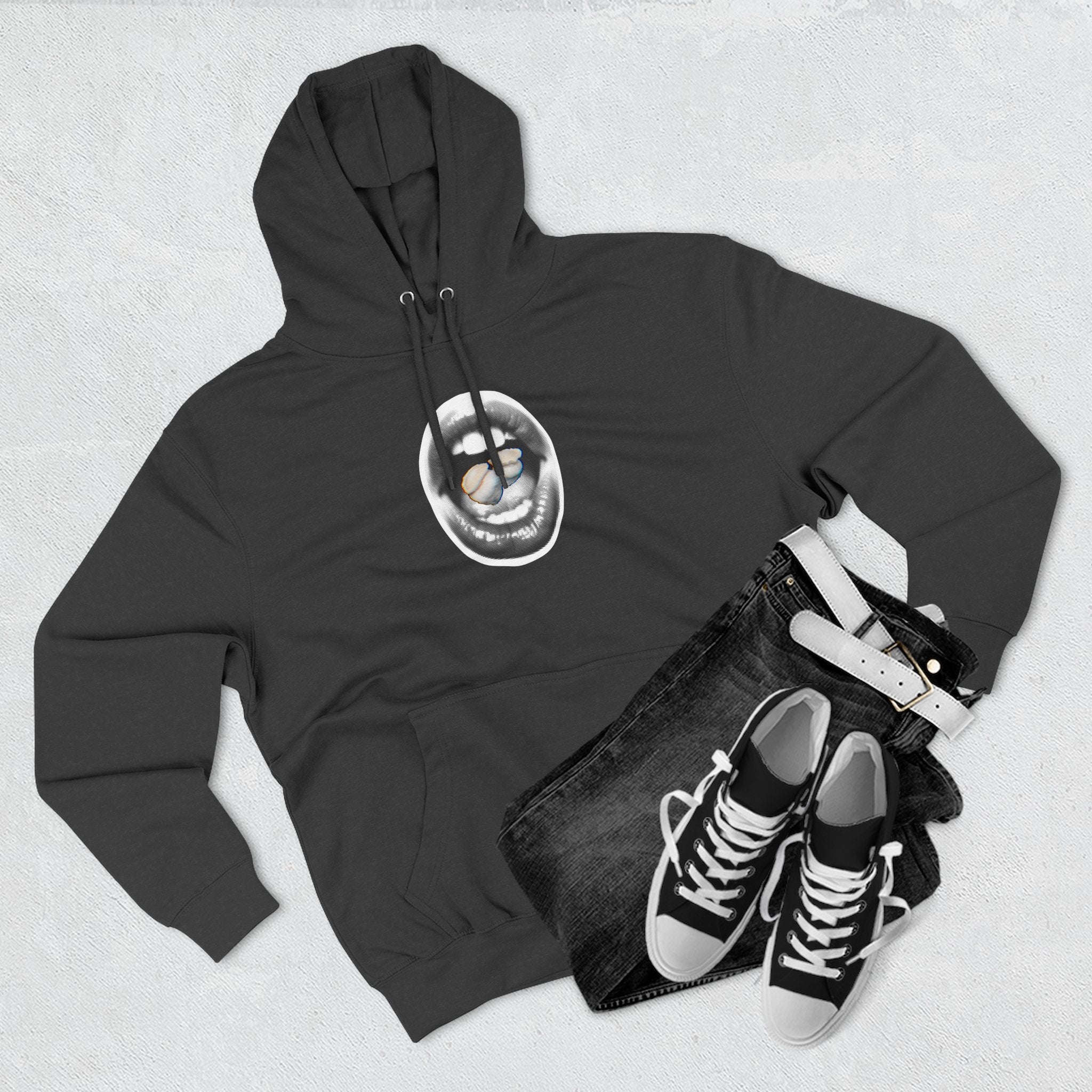 Cream Soda Cubensis Hoodie — Surreal Fungi Photo-Real Graphic Fleece