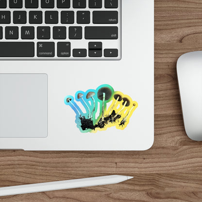 Holographic Mushroom Sticker — Die-Cut