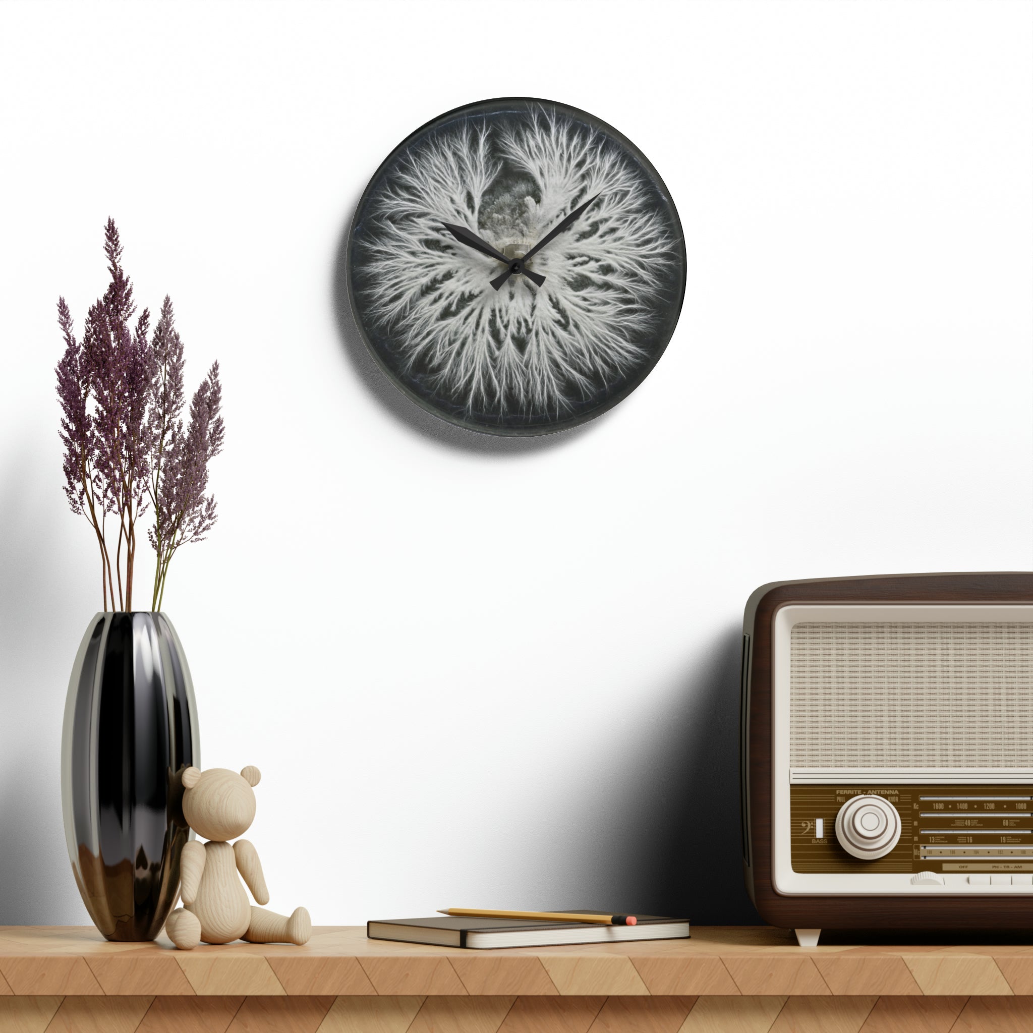 Specimen Plate — Mycelium Wall Clock