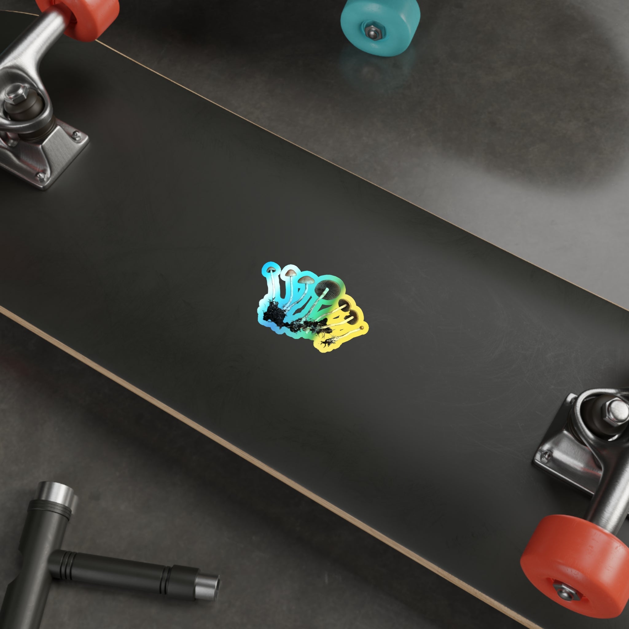 Holographic Mushroom Sticker — Die-Cut